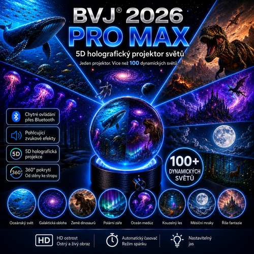 BVJ® 2026 PRO MAX 5D chytrý projektor světů 🌎 Vytvořte více než 100 pohlcujících světů s Bluetooth ovládáním a zvukovými efekty
