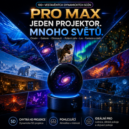 BVJ® 2026 PRO MAX 5D chytrý projektor světů 🌎 Vytvořte více než 100 pohlcujících světů s Bluetooth ovládáním a zvukovými efekty