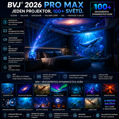 BVJ® 2026 PRO MAX 5D chytrý projektor světů 🌎 Vytvořte více než 100 pohlcujících světů s Bluetooth ovládáním a zvukovými efekty