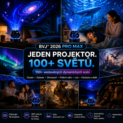 BVJ® 2026 PRO MAX 5D chytrý projektor světů 🌎 Vytvořte více než 100 pohlcujících světů s Bluetooth ovládáním a zvukovými efekty